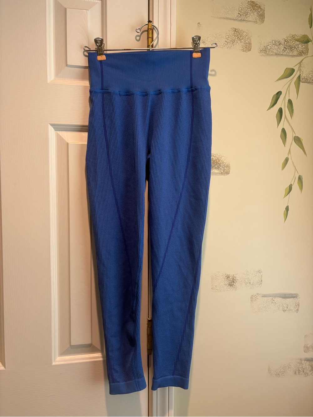 Aerie Offline Blue striped Waffle Pattern Leggings